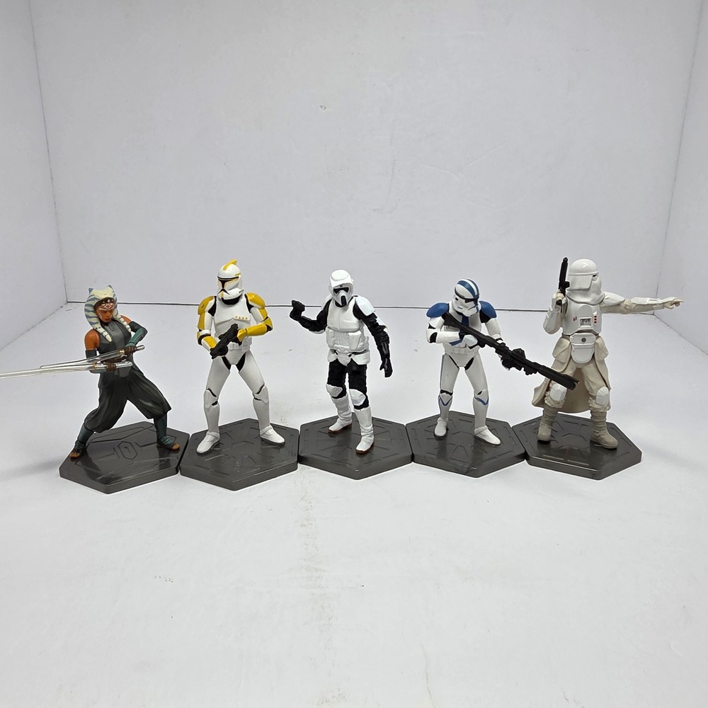 Disney Star Wars Figurine Set Ahsoka Tano Clone Trooper Scout Snowtrooper 5pc